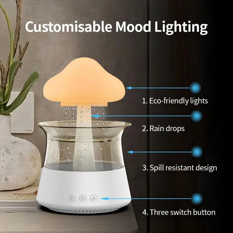 Relax Cloud Rain Diffuser Humidifier Raindrop Aromatherapy Machine Ultrasonic Atomization Humidification Colorful Lamp