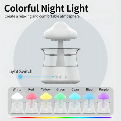 Relax Cloud Rain Diffuser Humidifier Raindrop Aromatherapy Machine Ultrasonic Atomization Humidification Colorful Lamp